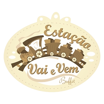logo da estação vai e vem, com a arte de um trem